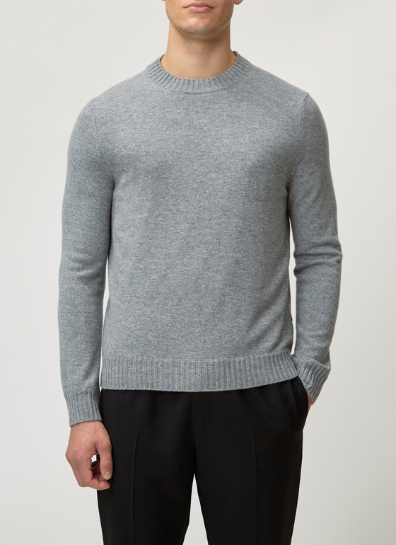 Pullover Rundhals 1/1 Arm Mercury Grey Frontansicht