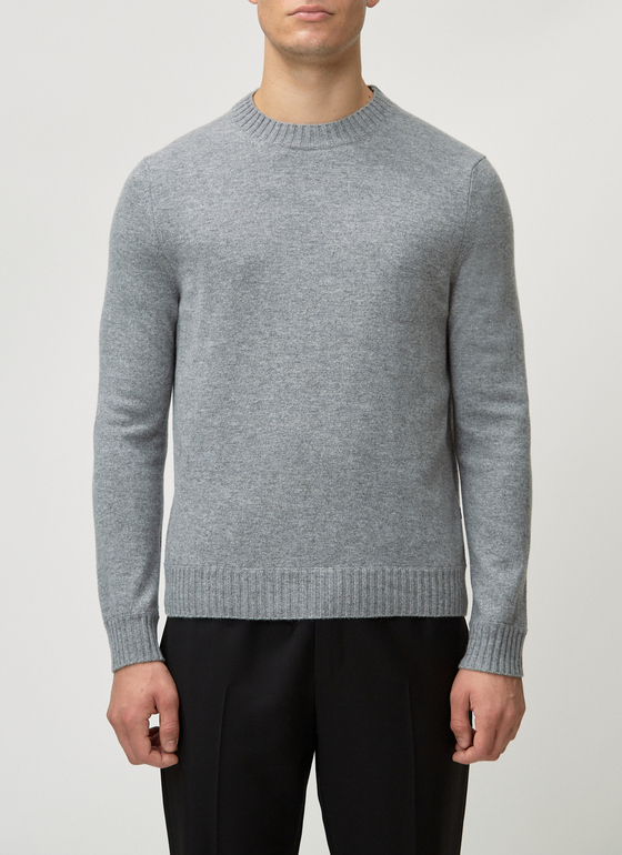 Pullover Rundhals 1/1 Arm Mercury Grey Frontansicht