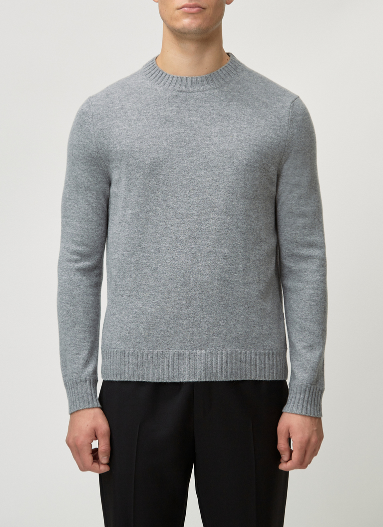 Pullover Rundhals 1/1 Arm, Mercury Grey Detailansicht 1