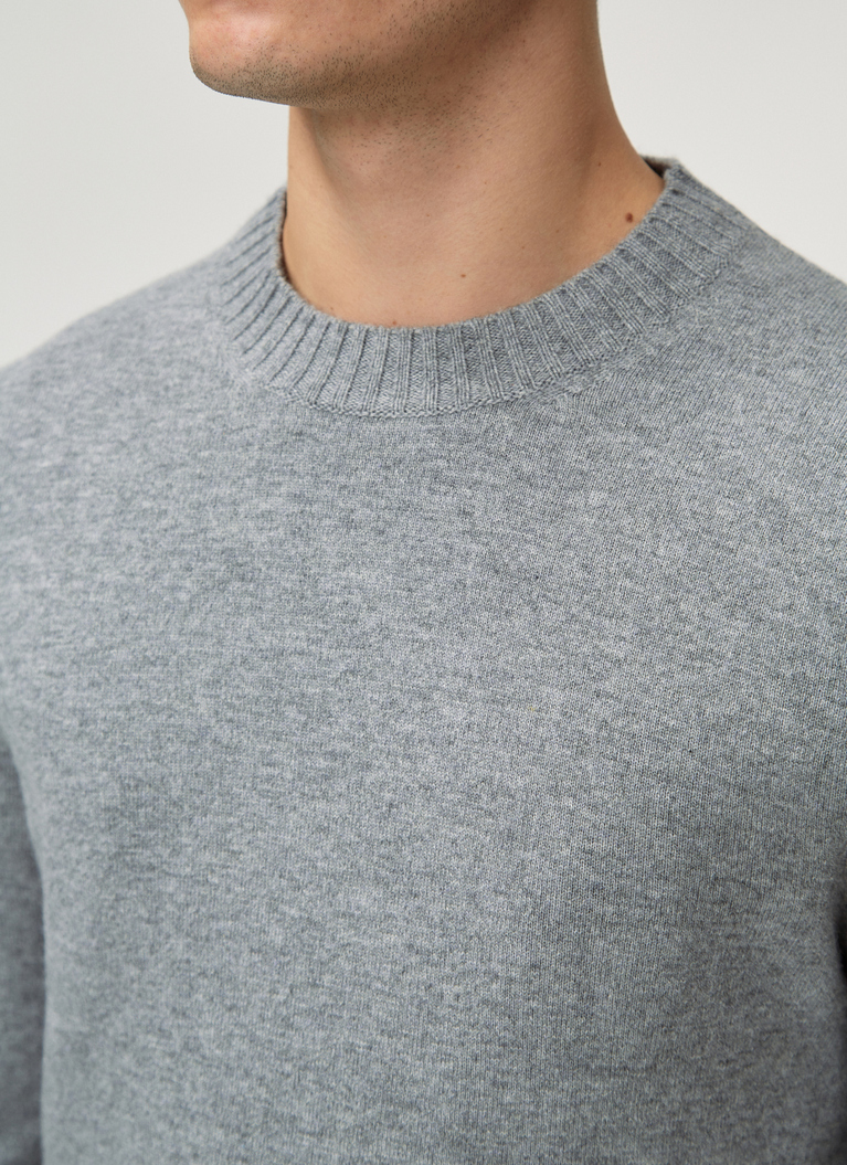 Pullover Rundhals 1/1 Arm, Mercury Grey Detailansicht 2