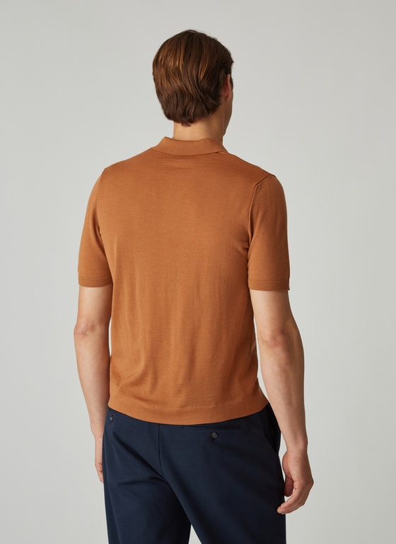 Pullover Polo 1/2 Arm,o.Arm Tabacco Frontansicht