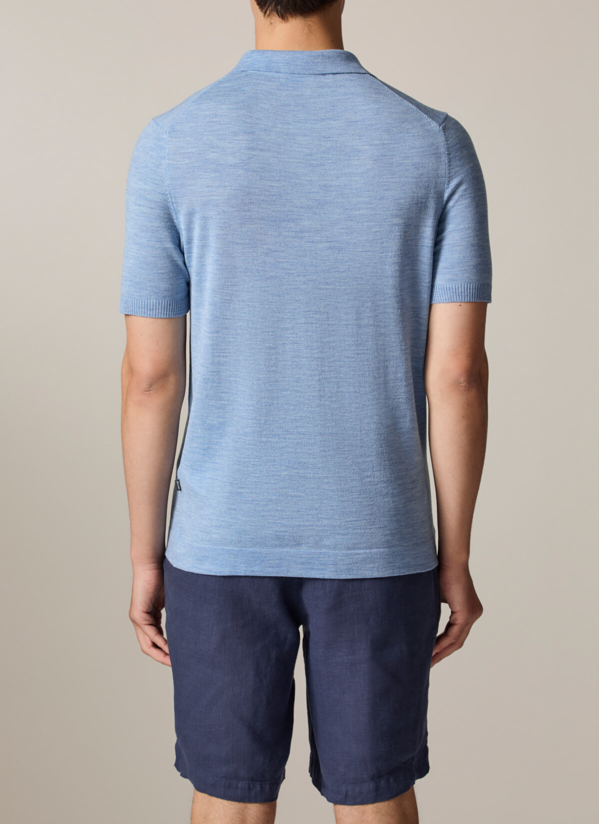 Pullover Polo 1/2 Arm, Whispering Blue Rückansicht