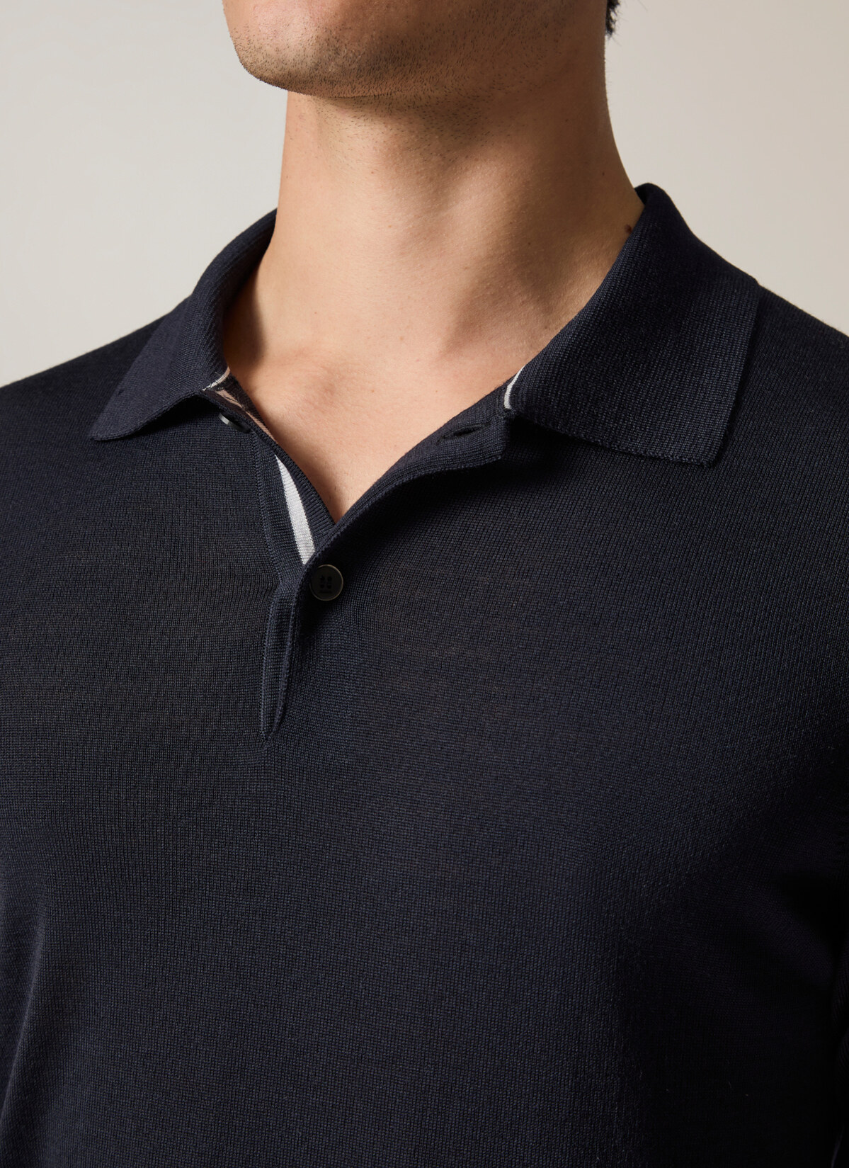 Pullover Polo 1/2 Arm, Navy Detailansicht 2