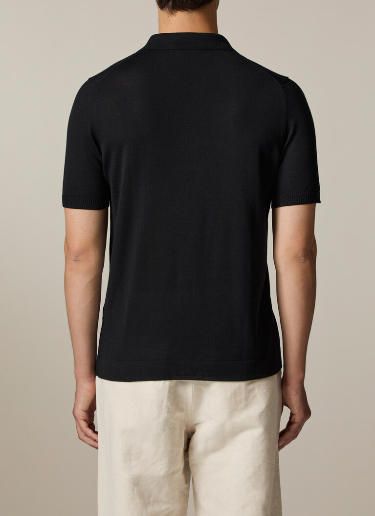 Pullover Polo 1/2 Arm, Black Rückansicht