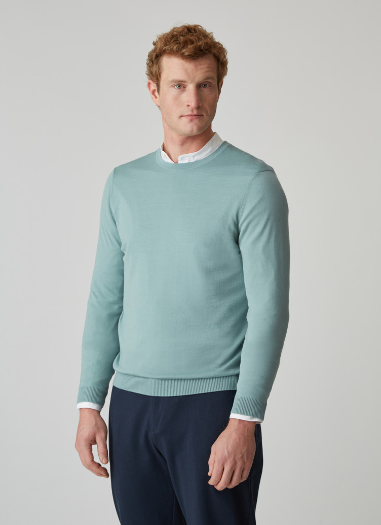 Pullover Rundhals 1/1 Arm, Spearmint Frontansicht