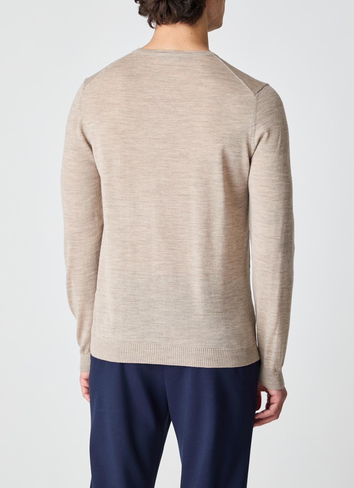 Pullover Rundhals 1/1 Arm, Iced Latte Rückansicht