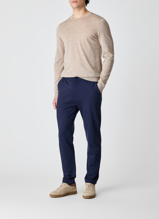 Pullover Rundhals 1/1 Arm Iced Latte Frontansicht