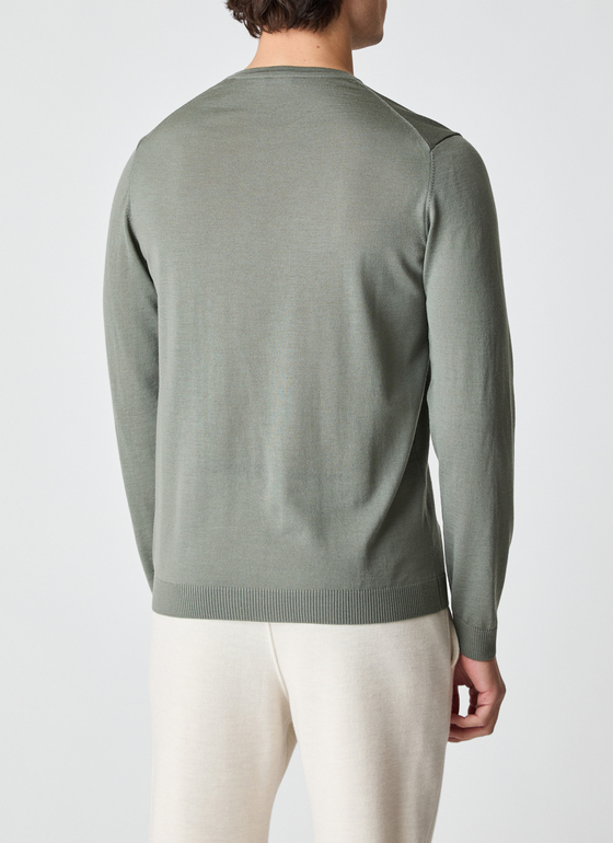 Pullover Rundhals 1/1 Arm Foggy Teal Frontansicht