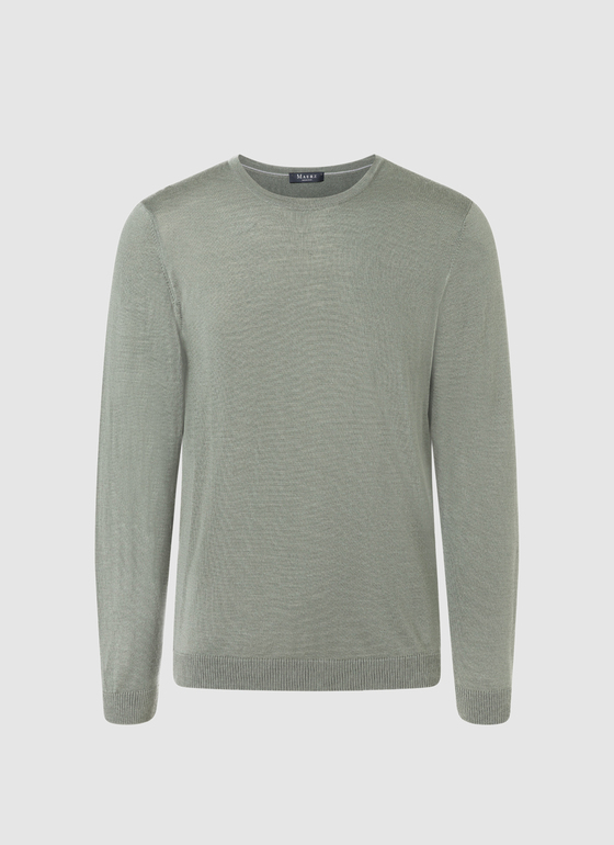 Pullover Rundhals 1/1 Arm Foggy Teal Frontansicht