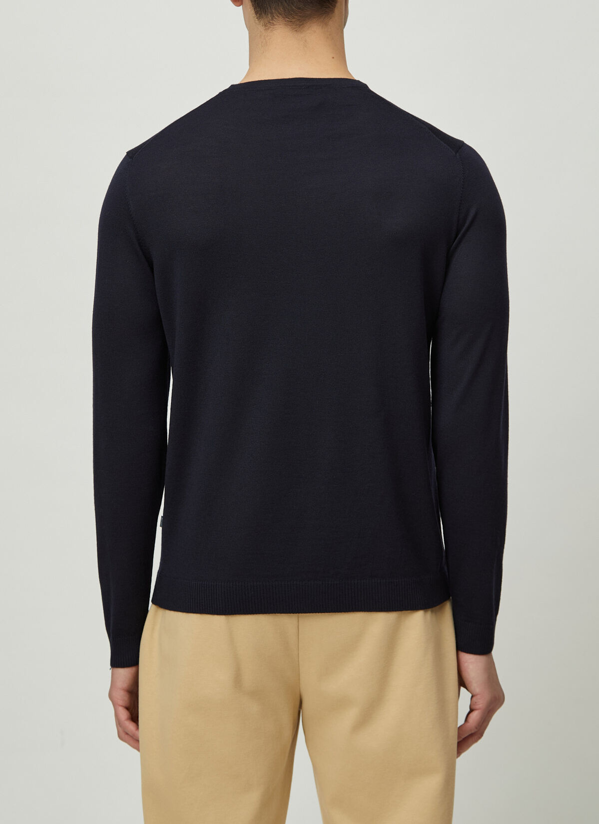 Pullover Rundhals 1/1 Arm, Navy Rückansicht