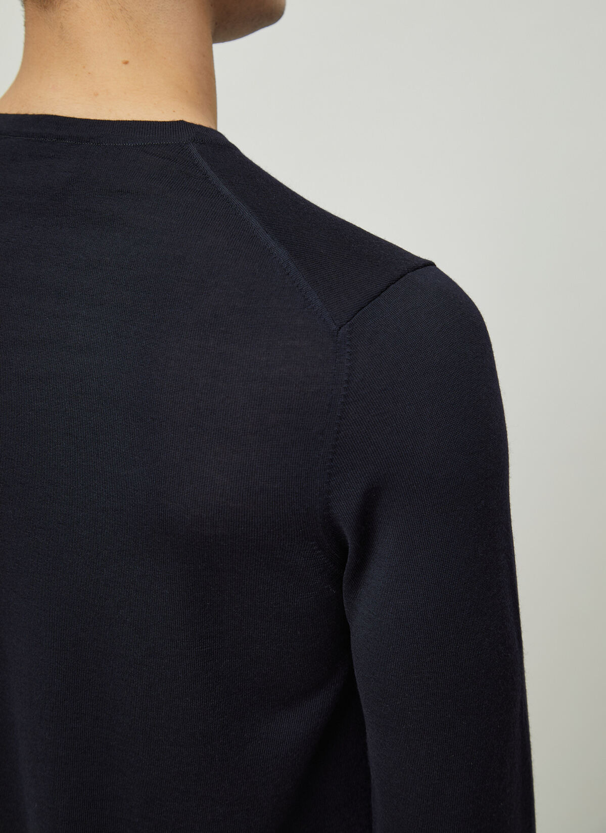 Pullover Rundhals 1/1 Arm, Navy Detailansicht 2
