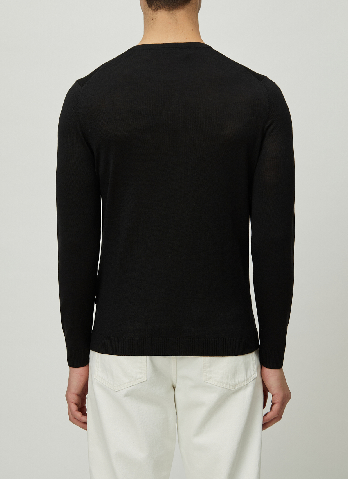 Pullover Rundhals 1/1 Arm, Black Rückansicht