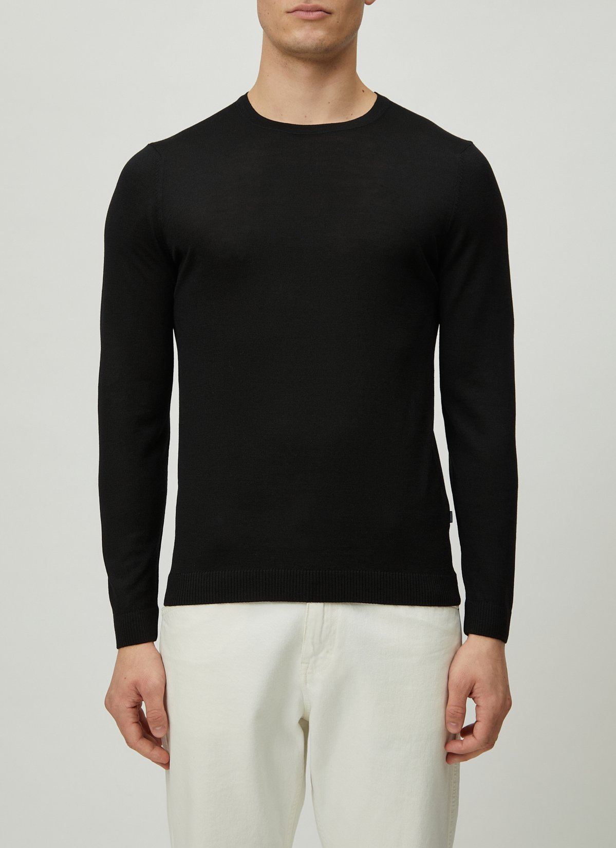 Pullover Rundhals 1/1 Arm, Black Detailansicht 1