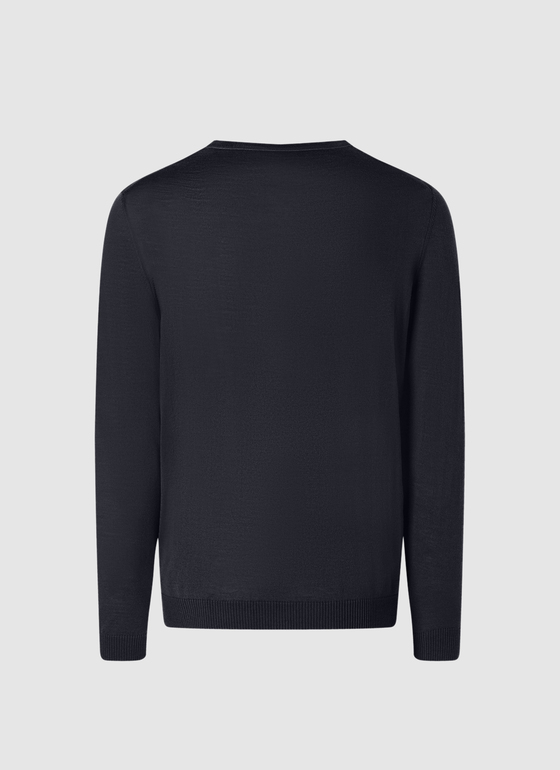 Pullover Rundhals 1/1 Arm Navy Frontansicht