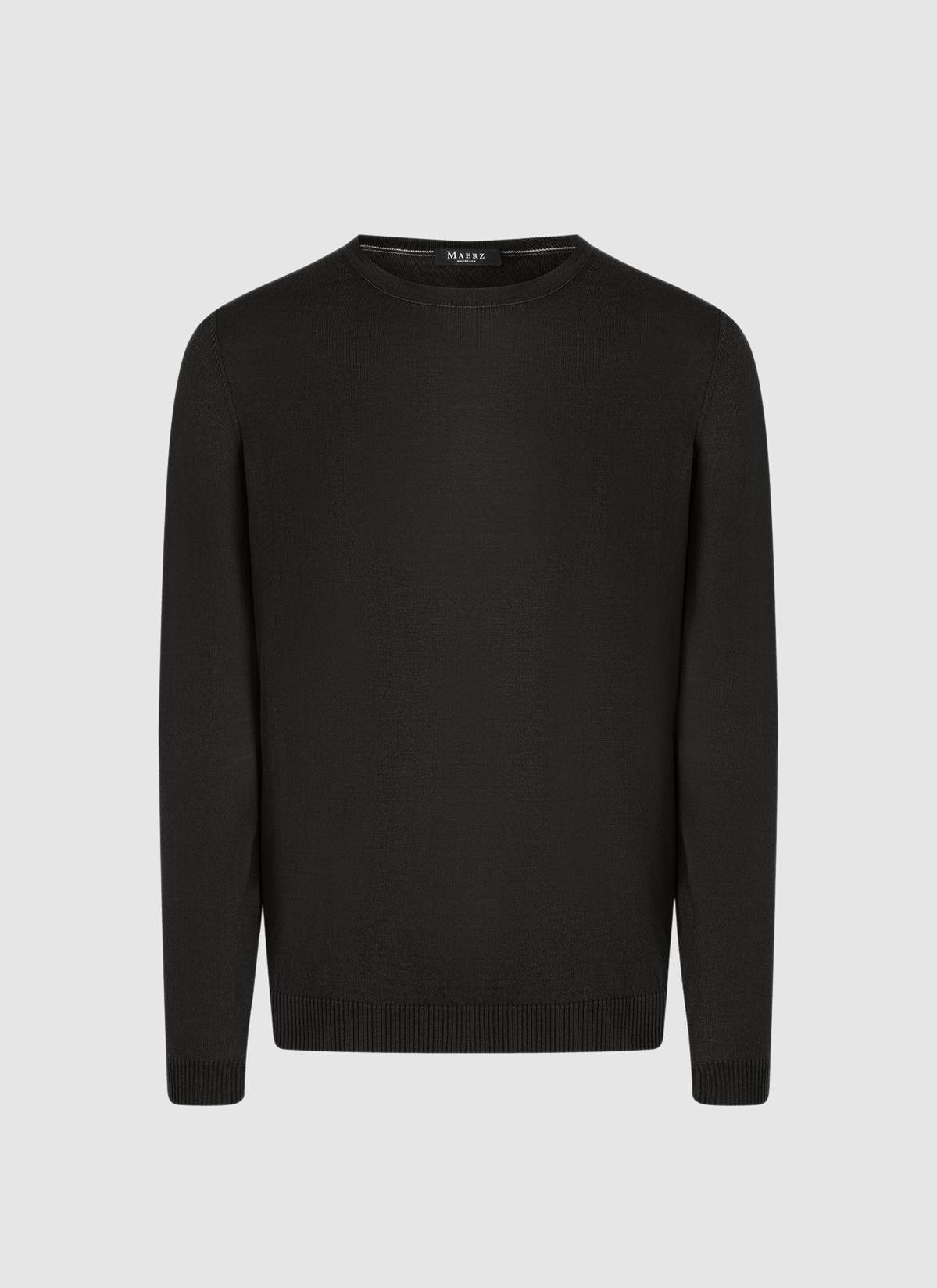 Pullover Rundhals 1/1 Arm, Black Frontansicht