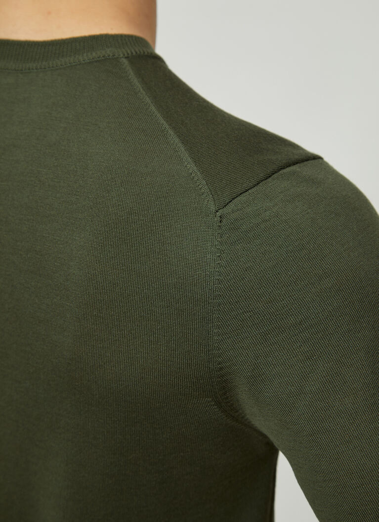 Pullover Rundhals, 1/2 Arm, o.Arm, Moss Carpet Detailansicht 1