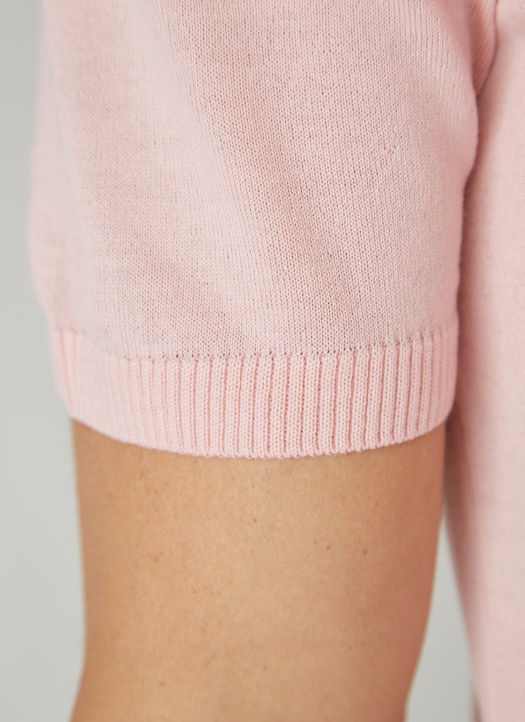Pullover Rundhals, 1/2 Arm, o.Arm, Light Rosa Detailansicht 2