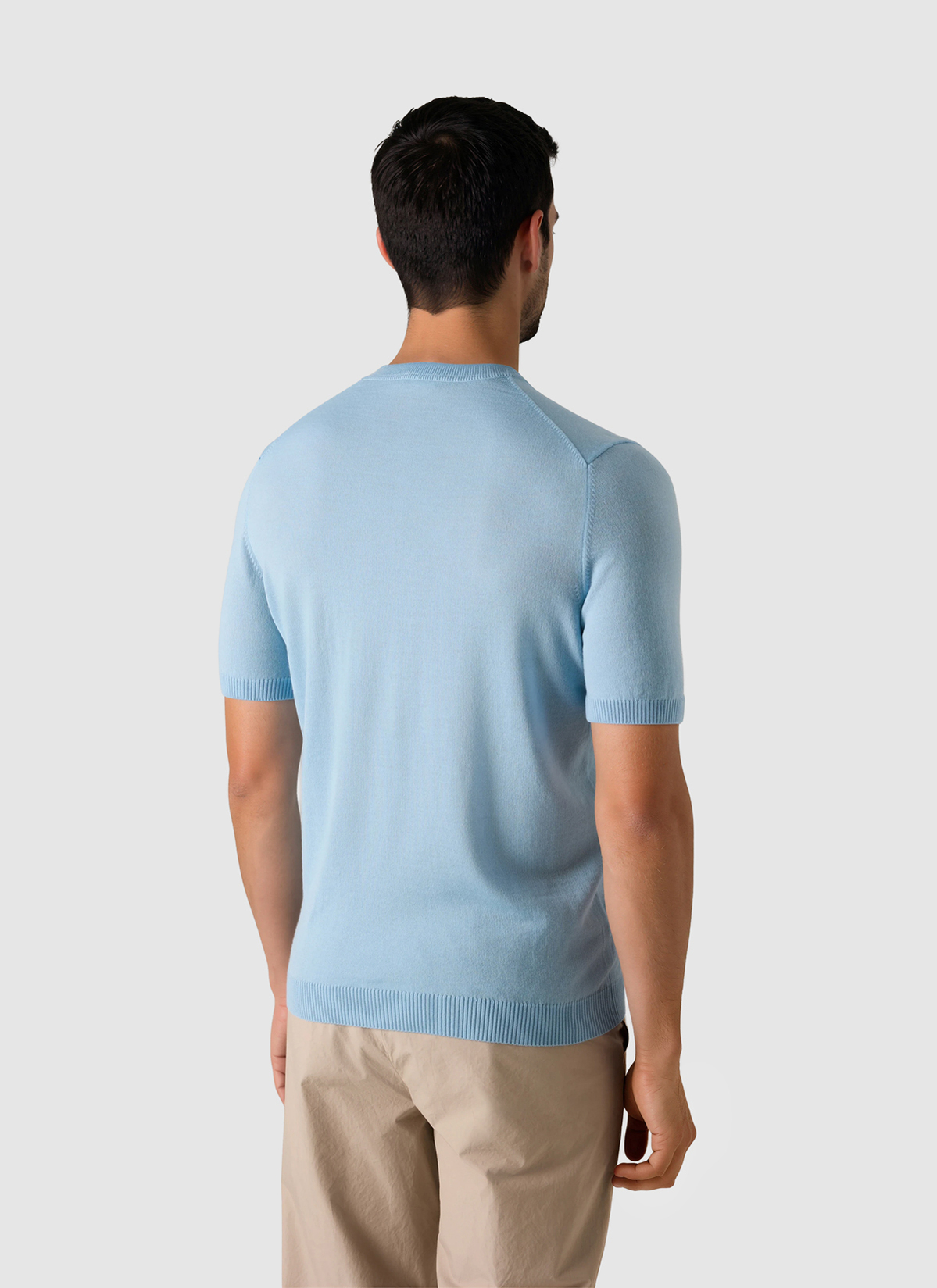 Pullover Rundhals, Ocean Aqua Rückansicht