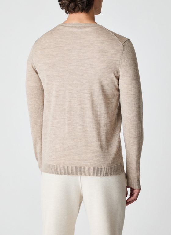 Pullover V-Ausschnitt 1/1 Arm Iced Latte Frontansicht