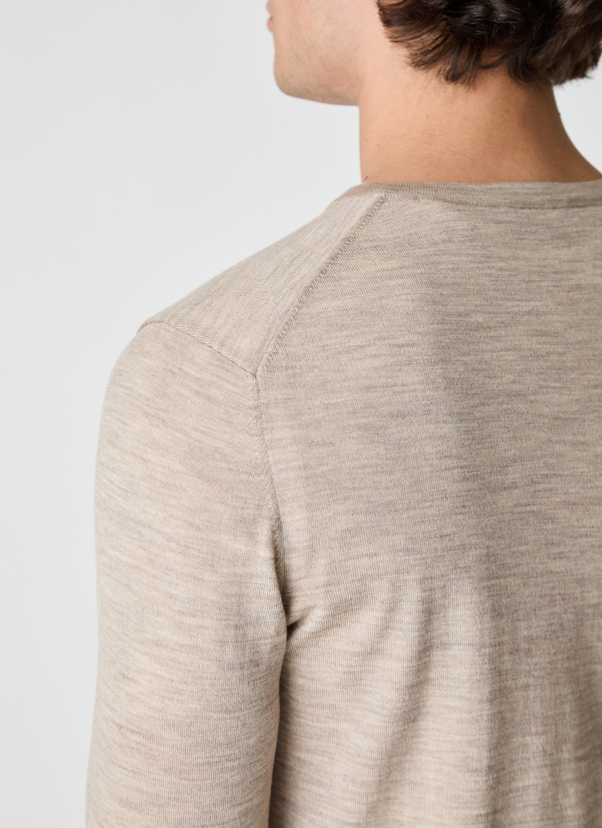 Pullover V-Ausschnitt 1/1 Arm, Iced Latte Detailansicht 2