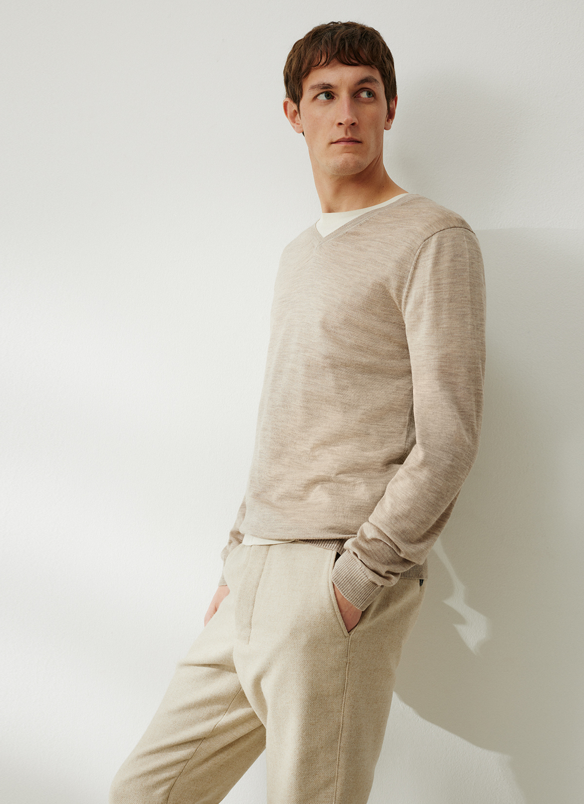 Pullover V-Ausschnitt 1/1 Arm, Sea Shell Frontansicht