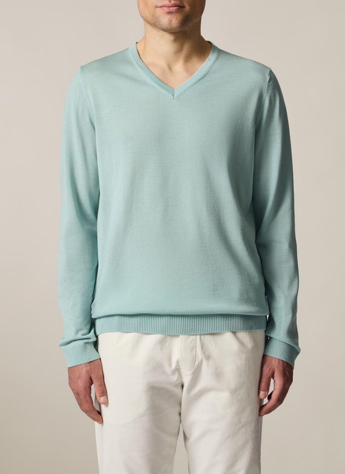 Pullover V-Ausschnitt 1/1 Arm, Iced Mint Frontansicht
