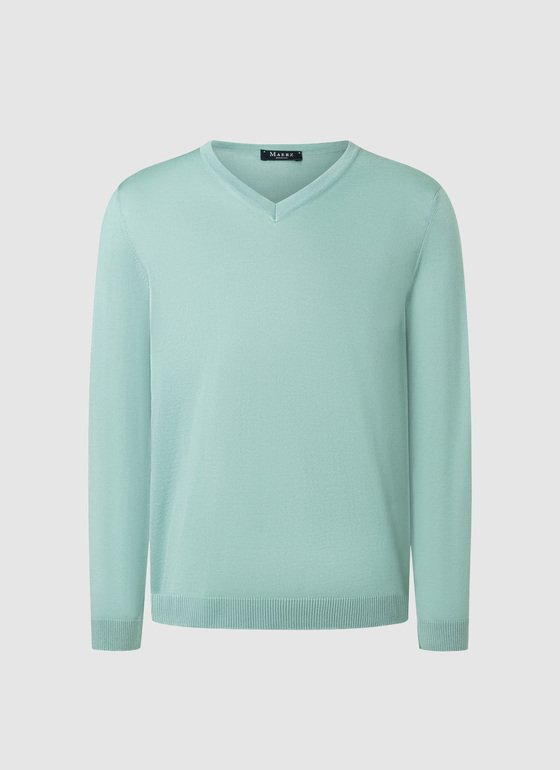 Pullover V-Ausschnitt 1/1 Arm Iced Mint Frontansicht