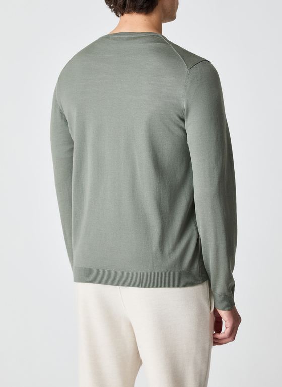 Pullover V-Ausschnitt 1/1 Arm Foggy Teal Frontansicht