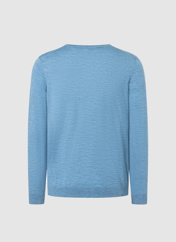 Pullover V-Ausschnitt 1/1 Arm Whispering Blue Frontansicht