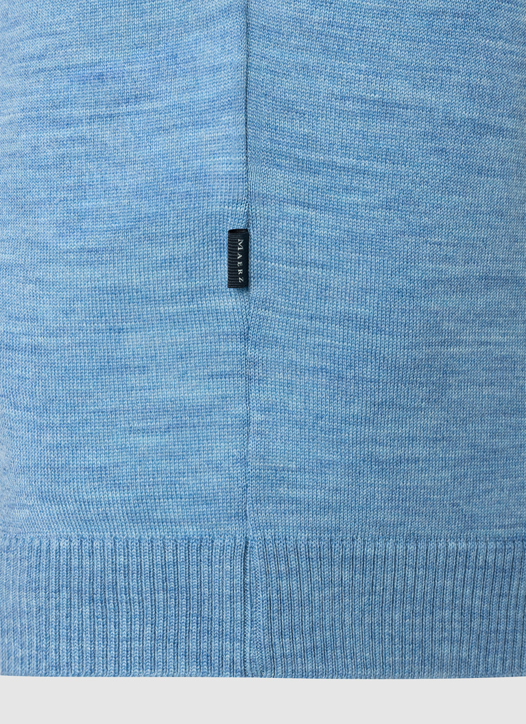 Pullover V-Ausschnitt 1/1 Arm, Whispering Blue Detailansicht 1