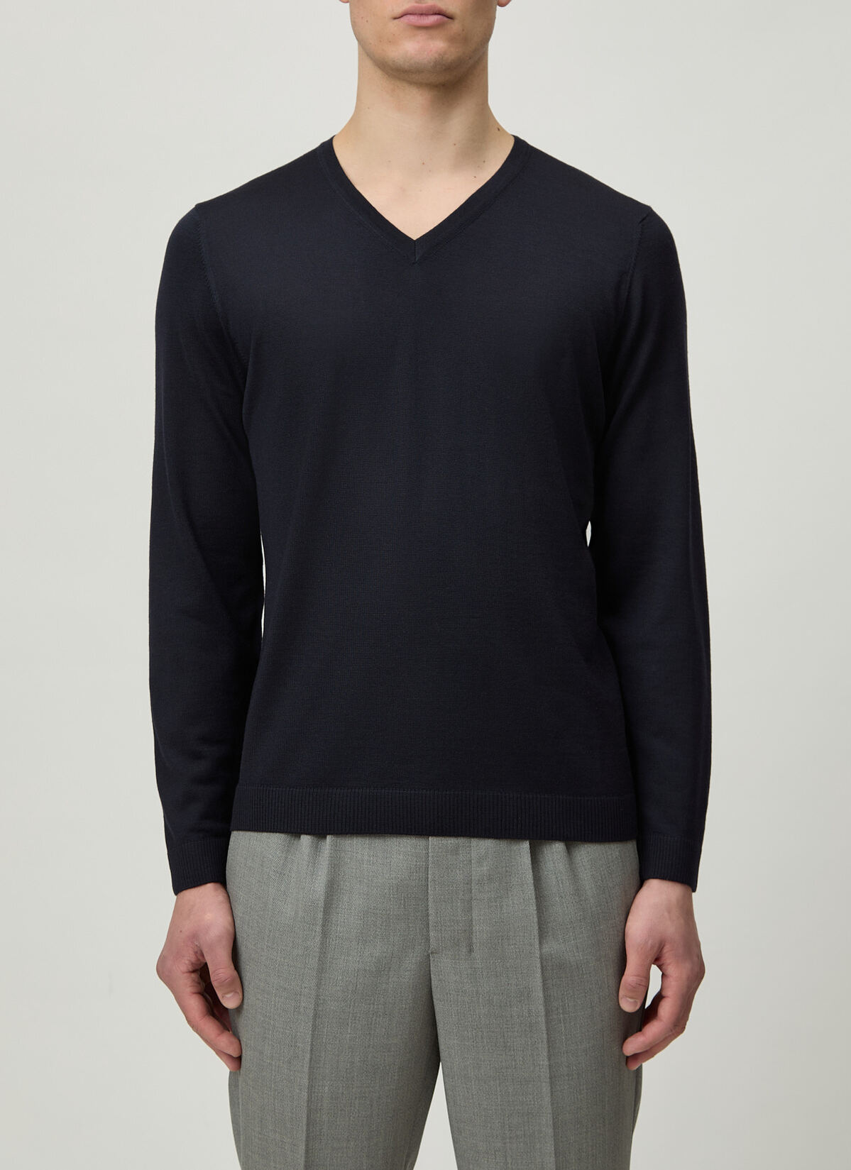 Pullover V-Ausschnitt 1/1 Arm, Navy Detailansicht 1