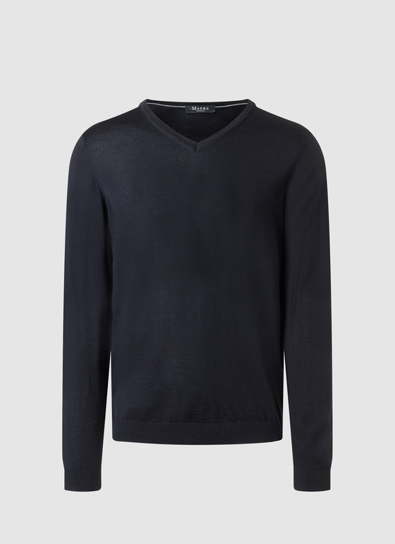 Pullover V-Ausschnitt 1/1 Arm Navy Frontansicht
