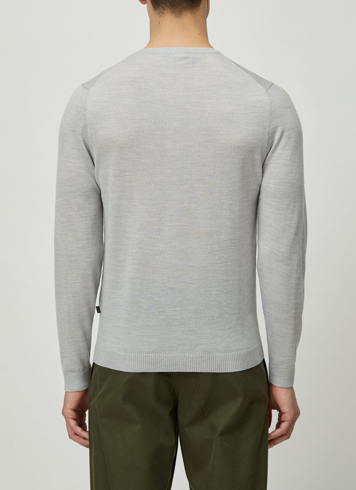 Pullover V-Ausschnitt 1/1 Arm, Light Grey Rückansicht