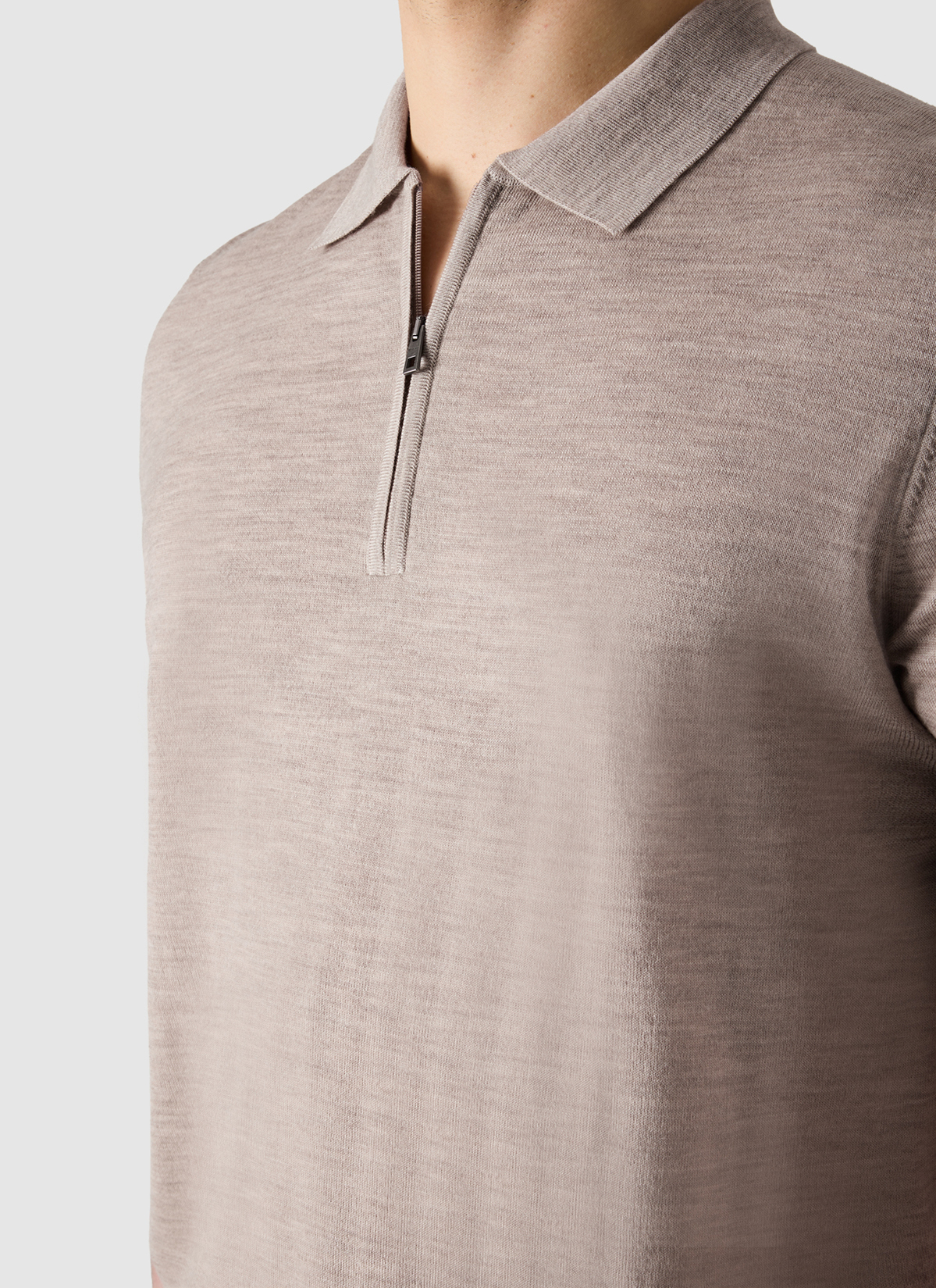 Pullover Polo 1/2 Arm, Iced Latte Detailansicht 1