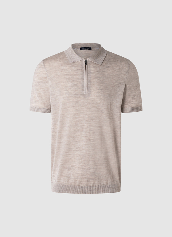 Pullover Polo 1/2 Arm Iced Latte Frontansicht