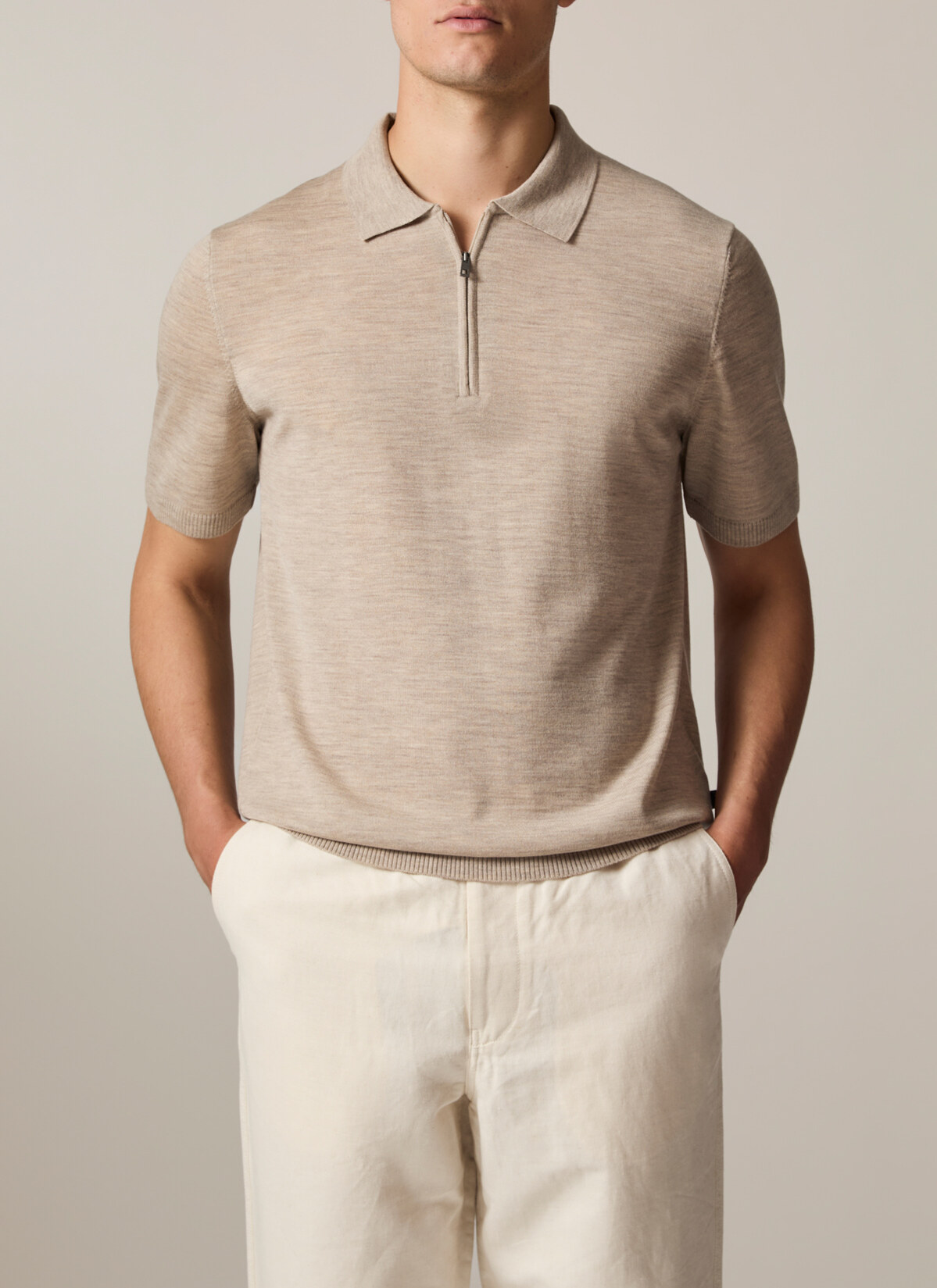Pullover Polo 1/2 Arm, Beach Frontansicht