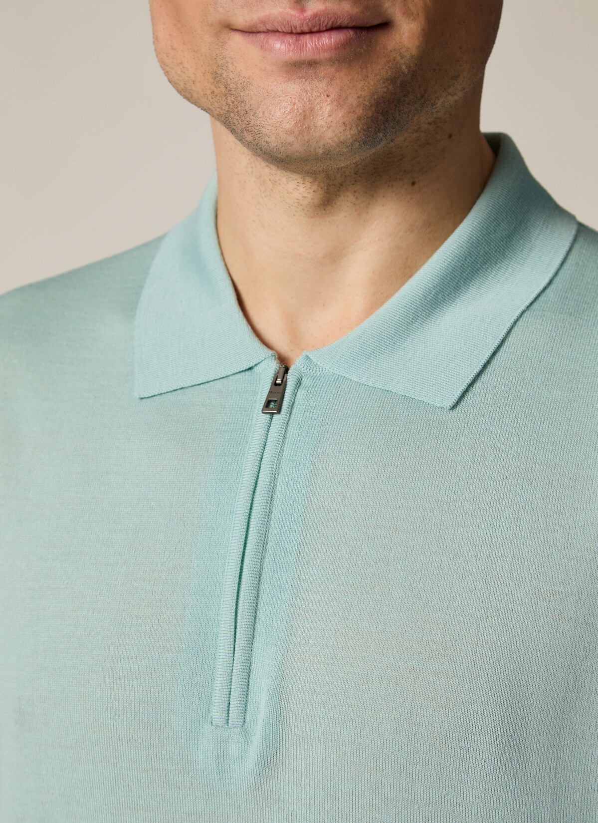 Pullover Polo 1/2 Arm, Iced Mint Detailansicht 2