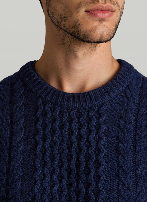 Pullover Rundhals 1/1 Arm, Navy Detailansicht 1