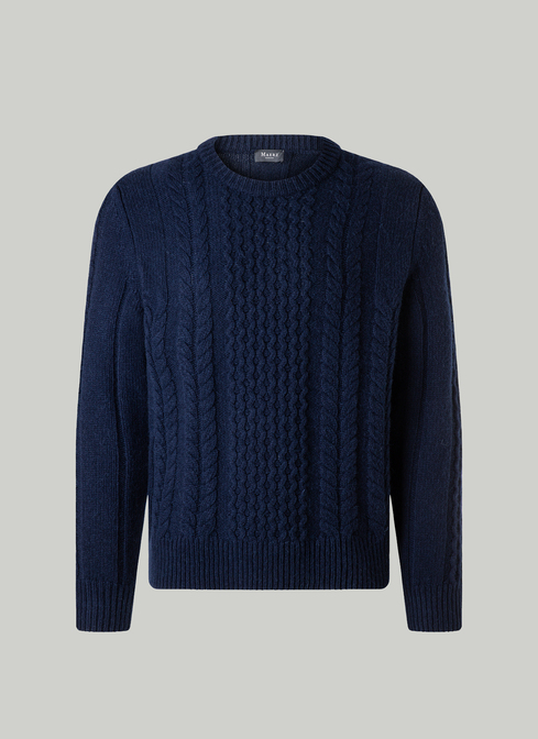 Pullover Rundhals 1/1 Arm, Navy