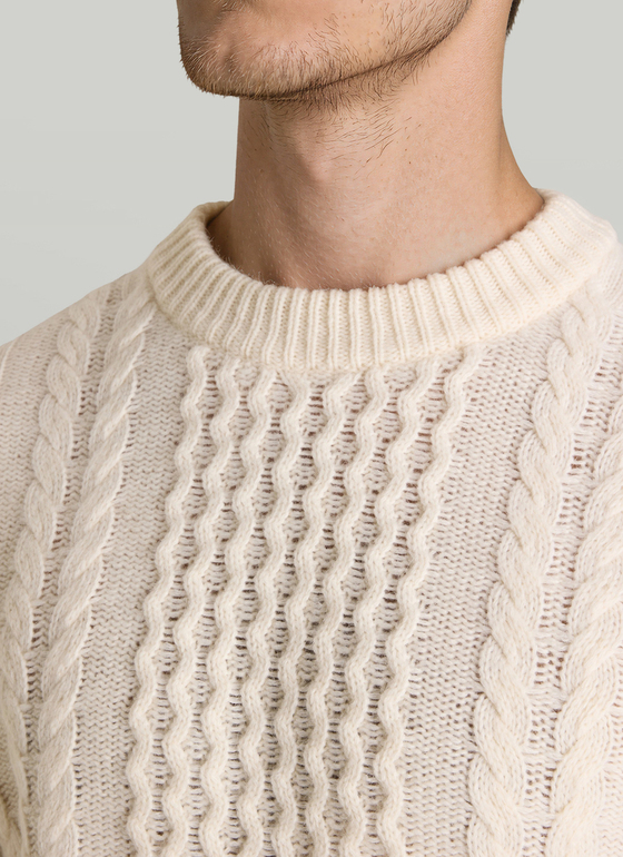 Pullover Rundhals 1/1 Arm Off White Frontansicht