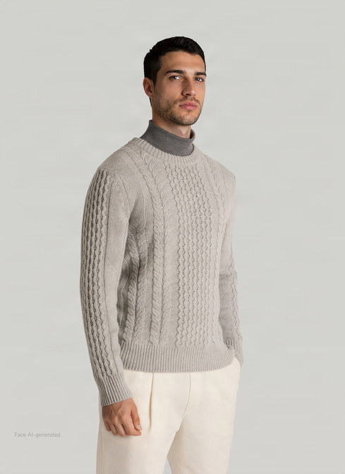 Pullover Rundhals 1/1 Arm, Shark Skin Detailansicht 2