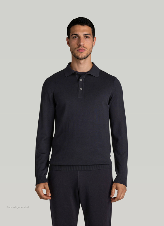 Pullover Rollkragen 1/1 Arm Navy Frontansicht