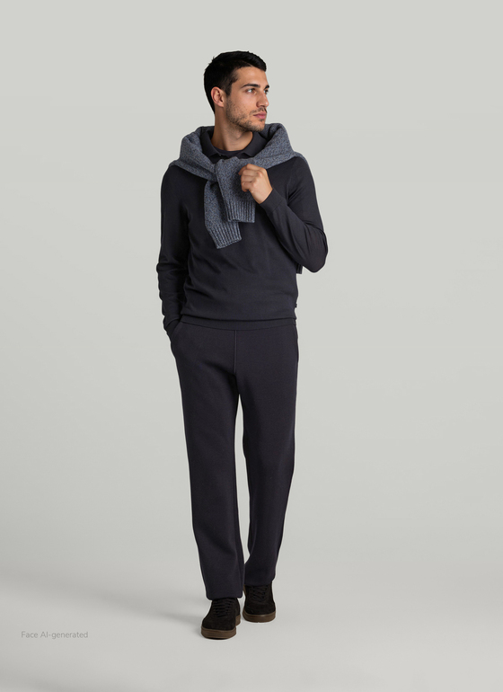 Pullover Rollkragen 1/1 Arm Navy Frontansicht