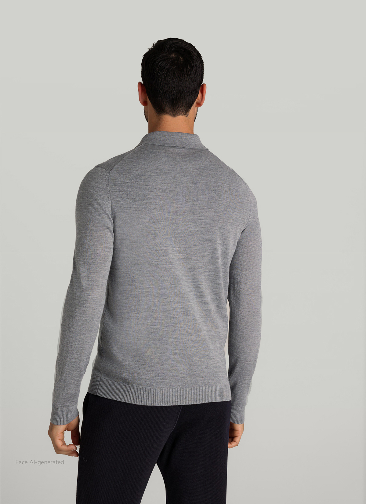 Pullover Rollkragen 1/1 Arm, Shark Skin Rückansicht