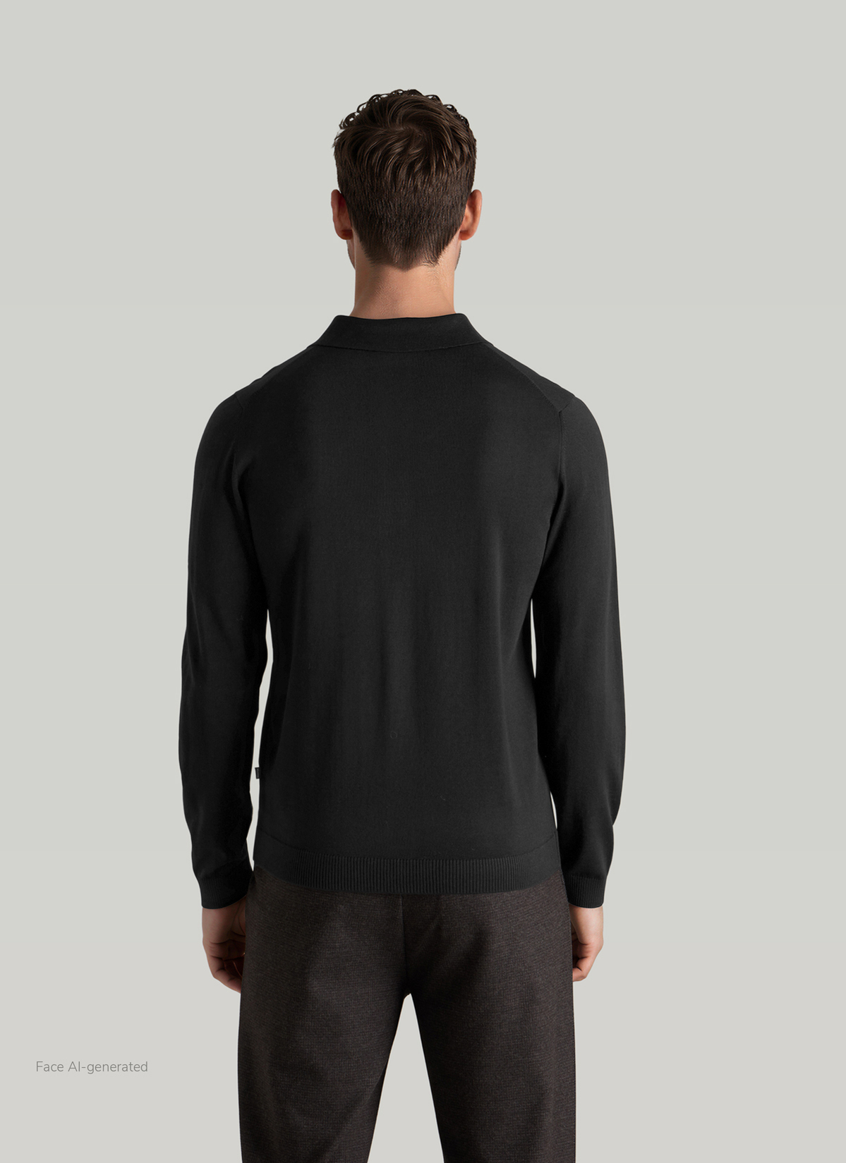 Pullover Rollkragen 1/1 Arm, Black Rückansicht