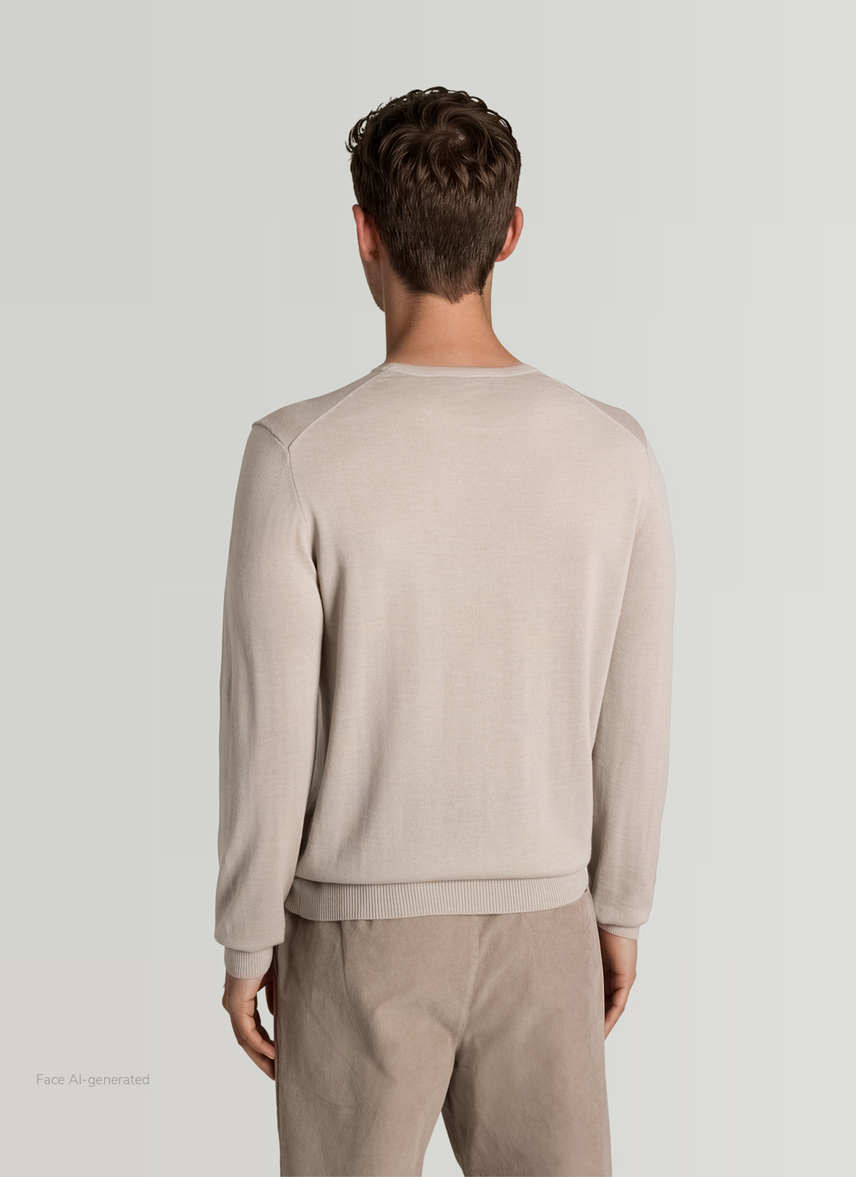 Pullover Rundhals 1/1 Arm, Mascarpone Cream Rückansicht