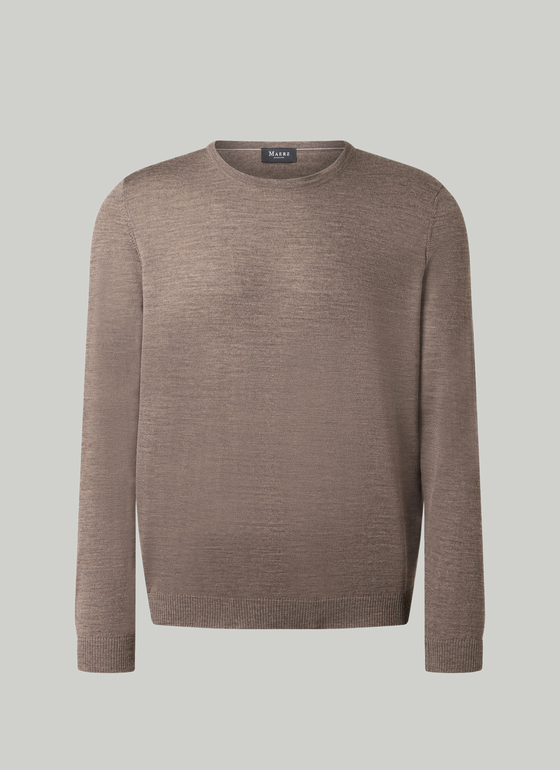 Pullover Rundhals 1/1 Arm Brownie Frontansicht