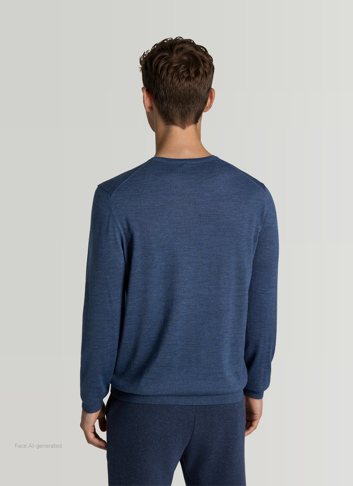 Pullover Rundhals 1/1 Arm, Nimes Blue Rückansicht
