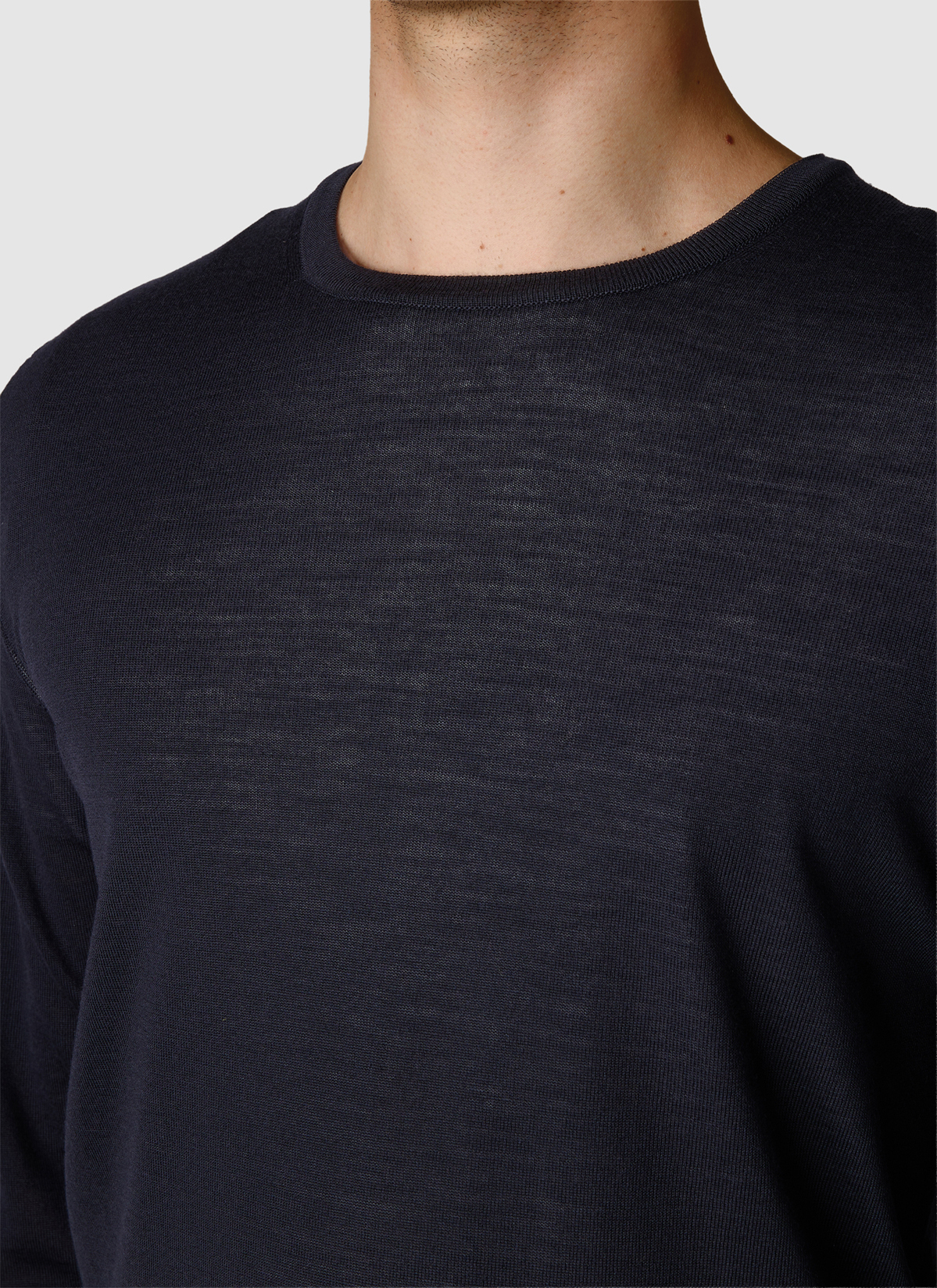 Pullover Rundhals 1/1 Arm, Navy Detailansicht 1