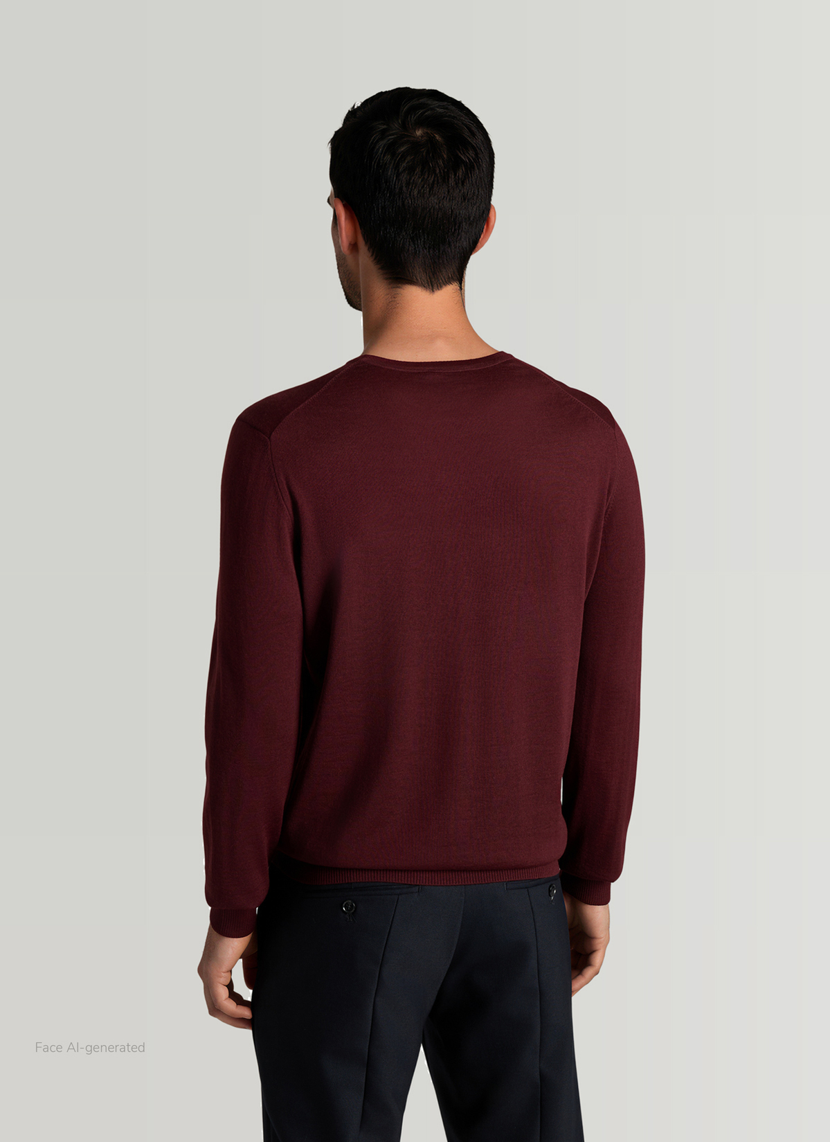 Pullover Rundhals 1/1 Arm, Barolo Wine Rückansicht
